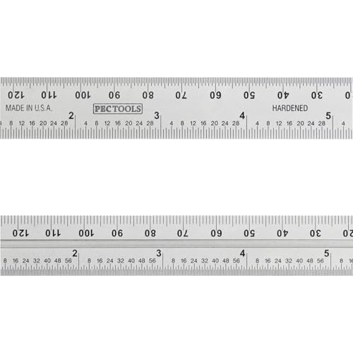 PEC Tools Double Square, 4" Blade, English & Metric Marking, Cast Iron Head - color: Graduation: E/M (32nds/64ths/mm/0.5mm), size: 4"