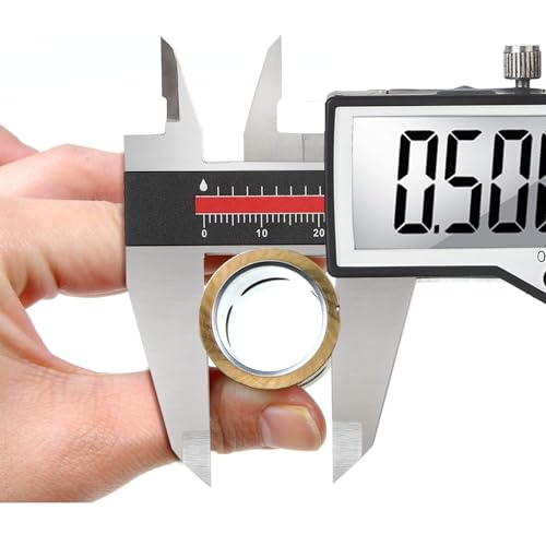 Digital Caliper, 6" Caliper Measuring Tool Extreme Accuracy Waterproof Electronic Vernier Caliper Industrial Stainless Steel Digital, Durable Measuring Tool with Large LCD Screen - color: Red Stainless Steel, size: 6"