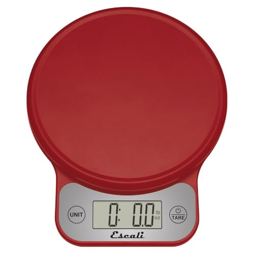 Escali Telero Digital Food Scale, High Precision Kitchen Scale for Cooking, Baking, Portion Control, Meal Prep, Weigh in Grams and Ounces, 11 lb Capacity, Red (T136) - color: Red