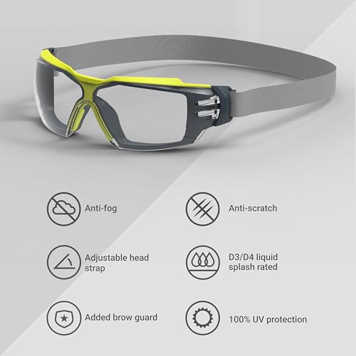 HexArmor MX350 Grey Tint Anti Fog Eyewear with Gas Resistant Neoprene Strap - color: Grey 23% / Trushield / Neoprene Strap