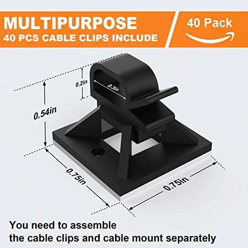 140 Pack 3/4" Zip Tie Adhesive Mounts Self Adhesive Cable Base Holders with Multi-Purpose Tie wire clips with screw hole,Anchor stick on wire holder,Black - color: 140 Pack 3/4" Black
