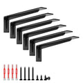 L Shelf Brackets, Heavy Duty Metal L Bracket,16 x 5.6 in Floating Shelf Bracket, 300 lbs Capacity,Matte Black Wall Mount Countertop Support Bracket with Mounting Hardware for Home, Garage,6 Pack - size: 16*5.6 Inch