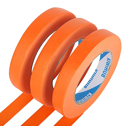 Orange Painters Tape,0.7" x 60 Yards x 3 Rolls (180 Yards Total) - Medium Adhesive Masking Tape for Painting,Labeling,DIY Crafting,Decoration and School Projects (Pack of 3) - color: Orange, size: 0.7", 60 yards (Pack of 3)