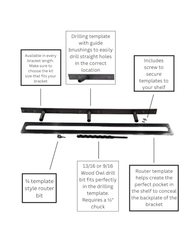 Floating Shelf Brackets - Sheppard Brackets - Easy Install - Heavy Duty (46 inch Build Kit) - size: 46 inch with Build Kit