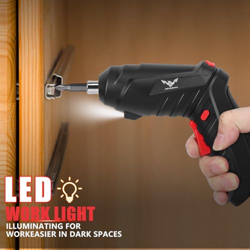 JENABOM 3.6V Cordless Electric Screwdriver Set, Mini Drill Set - color: Black