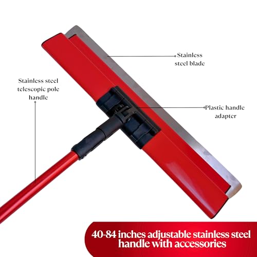 Drywall Skimming Blade Set with Portable Case,0.50 mm Stainless Steel 6",10", 14", 24", 32" & 40" Skimming Blades with 40"-84" Extension Handle, Drywall Finishing Tools - size: 10 inch/14 inch/24 inch/32 inch/40 inch