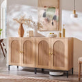 IFGET 61.75" W Modern Arched Sideboard Buffet Cabinet with Storage, Natural - color: Natural, size: 2 Pieces