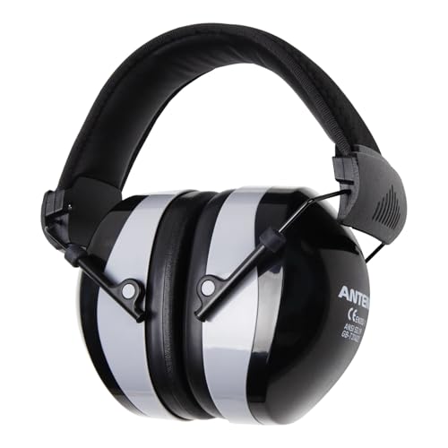 37dB Gun Range Ear Protection, Adjustable Ear Muffs for Noise Reduction, for Shooting, Construction, Mowing - color: Black