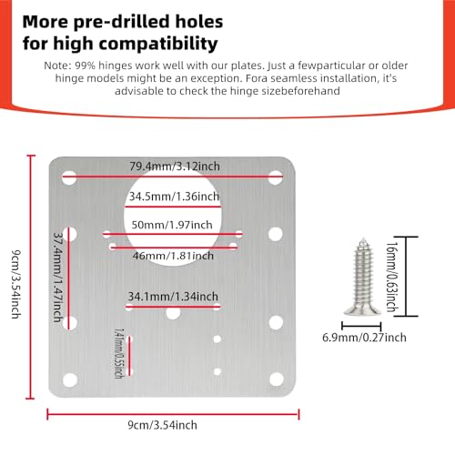 8PCS Thickened Hinge Repair Plate,Repairing Cabinet Doors with Loose Hinges