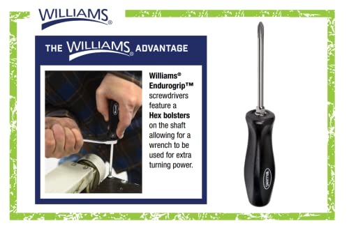 Williams 5-Piece Endurogrip Multi-Size Screwdriver Set, Keystone Slots Hex Bolster & Phillips, Comfort Grip Prevents Slippage, Extra Strength Steel Chrome Blades - style: 5 Piece Mixed