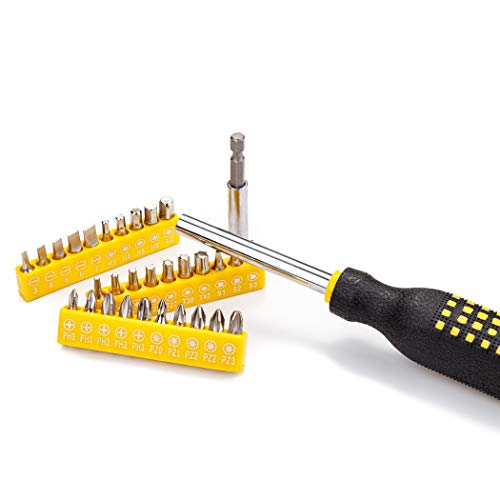 CARTMAN 218-Piece Household Tool Set, Yellow Home Repair Kit With Tool Case - style: 218 PC