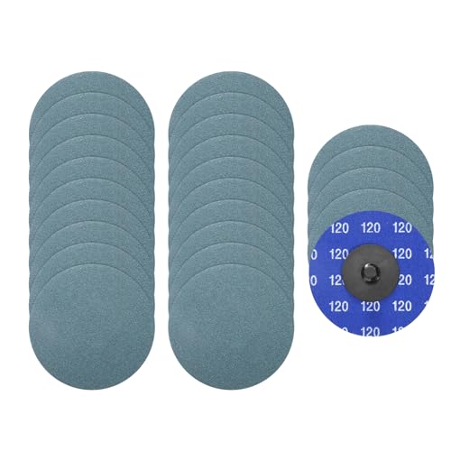 25 Pcs 3" 120 Grit Quick Change Surface Conditioning Discs | Aluminum Oxide Die Grinder Sanding Disc for Surface Prep Deburr Polish Rust Paint Removal, Blue - size: 3" (120 Grit)