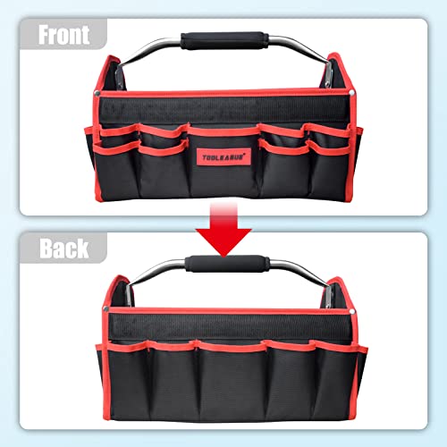 TOOLEAGUE 19 Inches Heavy Duty Tool Bag 25 Pockets,1680D Fabric Tool Bags