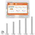 M5 x 30mm 35mm 40mm 45mm 50mm Flat Round Head Hex Socket Cap Screws Bolts, Furniture Screws, 304 Stainless Steel, Allen Hex Drive, Metric Fully Threaded, Bright Finish, Assortment Kit 50PCS - size: M5 x 30/35/40/45/50mm (50PCS)