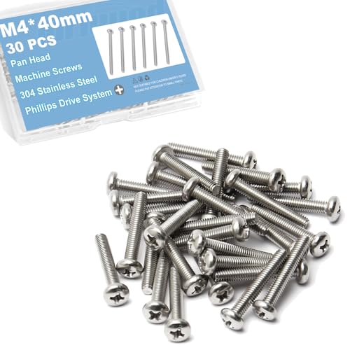 M4x40mm Machine Screws Phillips Cross Pan Head Cabinet Doors Screws - size: M4x40mm