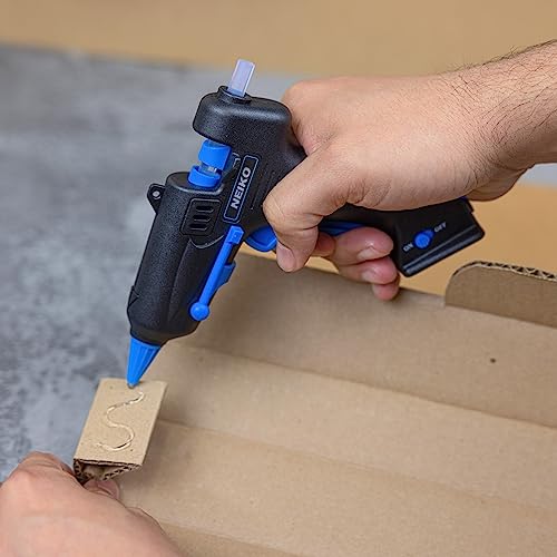 NEIKO 02660A Cordless Glue Gun, 15W Rechargeable Hot Glue Gun, 10 Glue Sticks Included, Wireless Anti Drip Nozzle Mini Glue Gun with Stand for Arts and Crafts, Mini USB Charging Port, Insulated Nozzle - style: Cordless Glue Gun