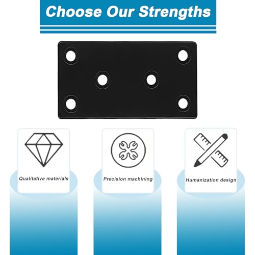 50PCS Flat Straight Brace Brackets, 4x2 Stainless Steel Joining Brackets - size: Black,4"x2"