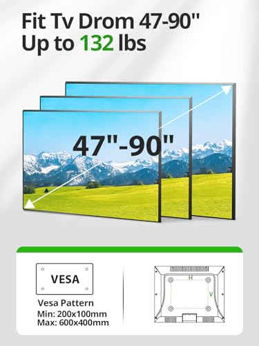 Outdoor TV Wall Mount for 47-90" TVS, Full Motion Weatherproof TV Bracket - size: For 47" to 90" TVs