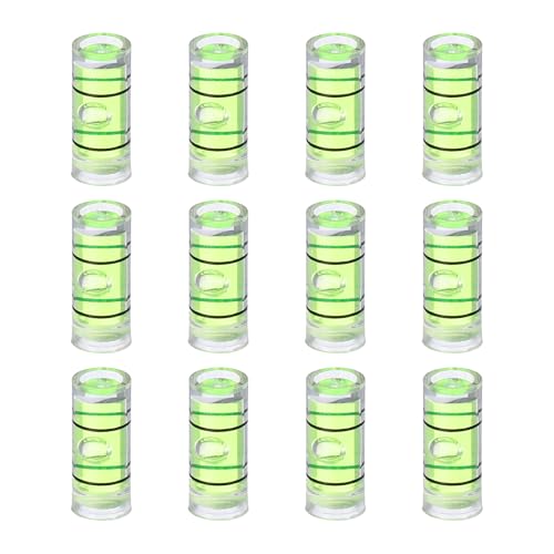 HARFINGTON 12pcs Mini Cylindrical Bubble Spirit Level Vials 5x12mm - size: 5x12mm
