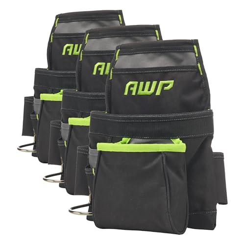 AWP Tool Pouch, Electrician Tool Pouch, Premium, Professional Multi-Pocket Organizer - size: 3 Pack, style: 9 Pocket Tool Pouch