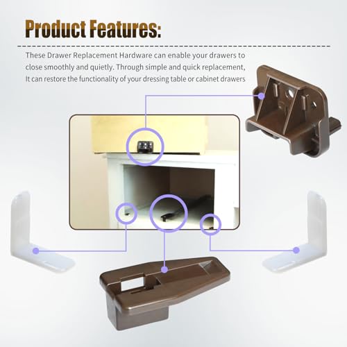 1 Set R7321 Drawer Track Guide and Glides Fit Kenlin Rite Trak 1 System