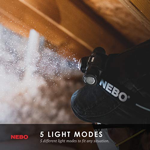 NEBO Transcend Rechargeable Headlamp | 1000 Lumens, 5 Light Modes, Detachable Magnetic Work Light, Water Resistant, Bright LED Headlight for Hiking & Camping, Includes USB Charging Cable - style: 1000 Lumen