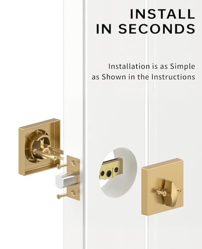 Asidrama 1 Pack Champagne Bronze Heavy Duty Single Cylinder Deadbolts - color: Champagne Bronze, size: 1 Pack, style: Deadbolt