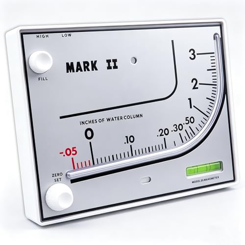 Mark II 25 Liquid Filled Manometer, 3" wc, 3% Accuracy for Pressure Testing