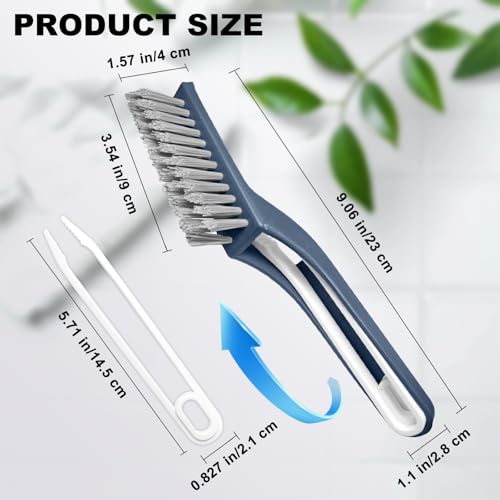 Stiff Bristle Brush - Hard Bristle Crevice Cleaning Brush Tools for Household, Kitchen, Bathroom, Window, Toilet, Corners, Multi Purpose Hard Bristle Brushes for Deep Cleaning Gap(2 pcs)