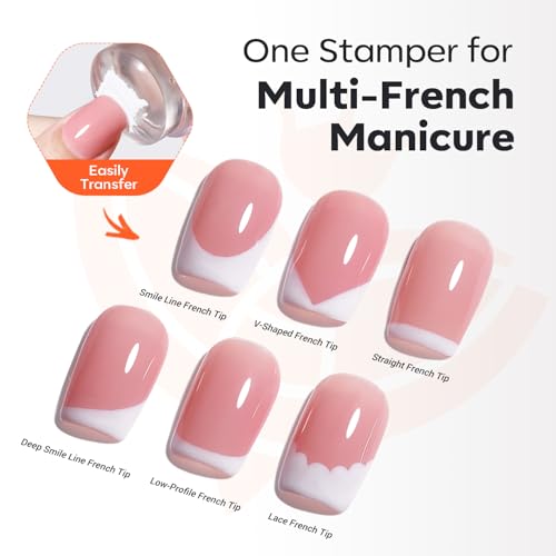 modelones Gel Nail Polish Set 2Pcs 15ml French Manicure Kit White Nude Pink - color: A0-Classic French