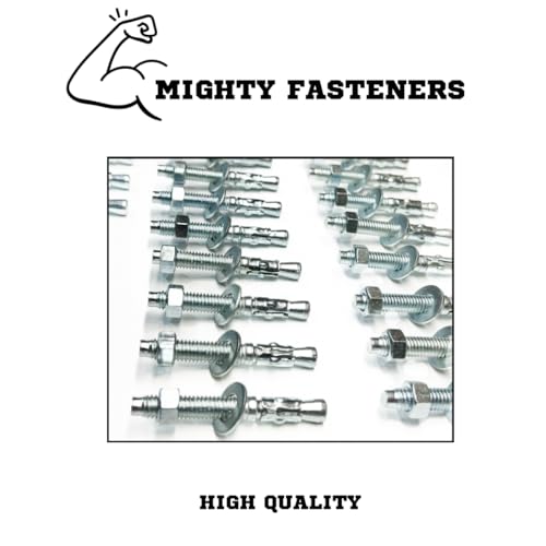 MIGHTY FASTENERS Zinc-Plated Steel Wedge Anchors, 3/8" X 3" - Heavy-Duty Mounting Bolts for Concrete - 50 Pack - size: 3/8" X 3"
