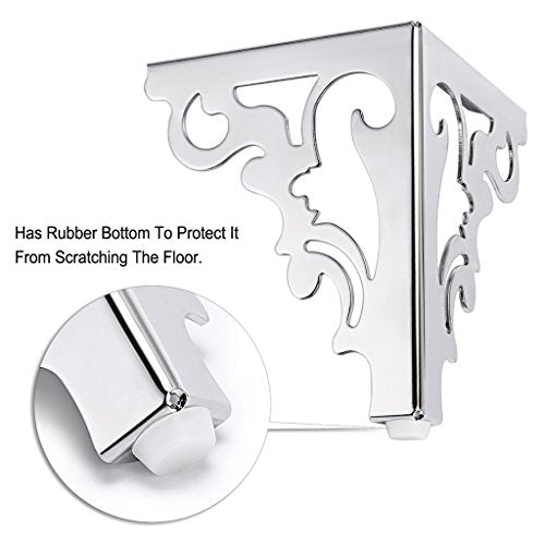 OwnMy 4PCS Metal Furniture Legs Feet, Modern Sofa Cabinet Legs for Repairs - color: Silver