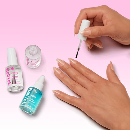 Nail Tek Therapy Kit – Nail Repair for Damaged Nails, Hydrate, Renew & Strengthen Nails Treatment, Made in USA, 0.5 fl oz each - color: Pink