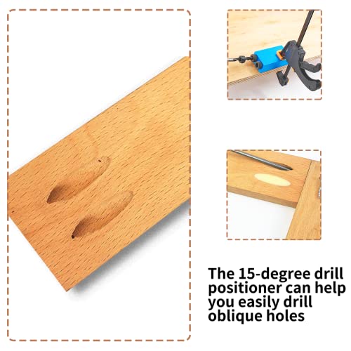 Bonsicoky 8 Pcs Pocket Hole Jig Kit, 15 Degree Woodworking Inclined - size: 8 Pcs Set