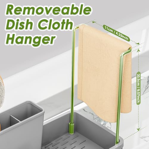Ewaiira Stainless Steel Sink Caddy, Sponge Holder for Kitchen Sink 9.8″ - color: C-gray
