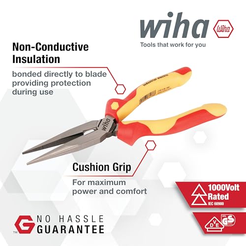 Wiha 32968 3 Piece Insulated Industrial Grip Pliers and Cutters Set