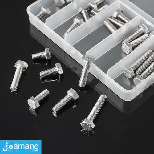 M8 x 20mm 25mm 30mm 35mm 40mm Hex Bolts, Hexagon Head Screws, 304 Stainless Steel(A2-70), Metric Fully Thread, Bright Finish, Assortment Kit 30PCS - size: M8x20-40mm(30PCS)
