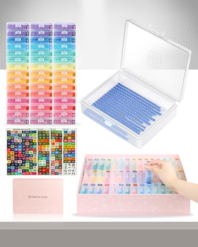 forever young 45PCS Diamond Painting Storage Containers Trays - size: 45pcs Storage set