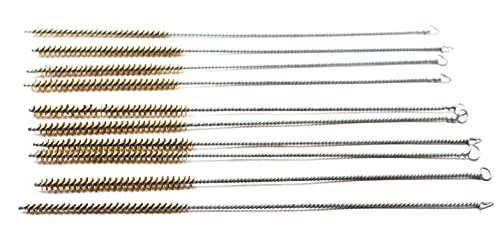 6mm/ 0.25" Diameter Brass Wire Tube Brush Cleaning Tool for Tube Bottle Pipe Welding Slag and Rust Remove Cleaner Tool , 10pcs (Pack of 2) - size: 6mm/0.25" (Pack of 2)