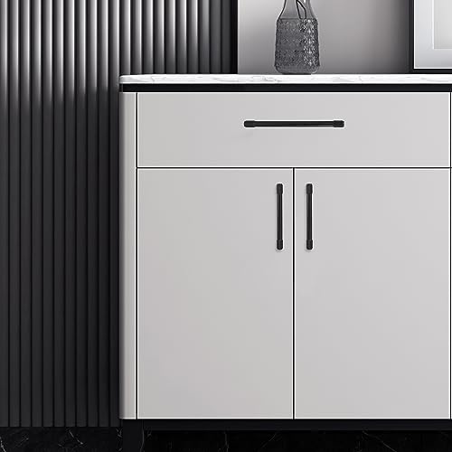 10 Pack 7Inch(177mm) Matte Black Kitchen Cabinet Handles Knurled Cabinet Pulls Black Drawer Pulls Kitchen Cabinet Hardware Dresser Handles - color: Matte Black, size: 7" Hole Center