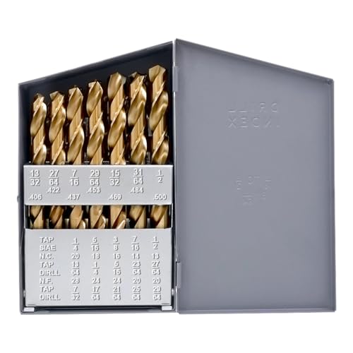 Cobalt Drill Bit Set - 29Pcs M35 High Speed Steel Drill Bits 1/16"-1/2" - style: 29 pcs Cobalt-Inclined