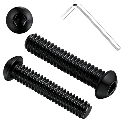 Metuja 20PCS 1/4-20x1-1/4 Button Head Socket Cap Bolts Screws,304 Stainless Steel Rust & Corrosion Resistant with Black Oxide Finish,Full Thread for DIY,Furniture Assembly,Toys & Mechanical Repair - size: 1/4-20 x 1-1/4"