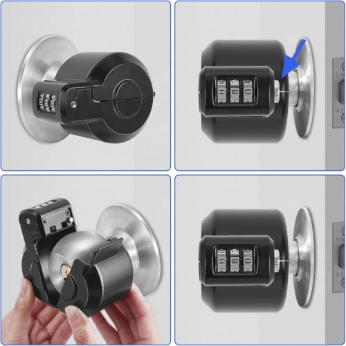 Door Knob Safety Cover Lock Child Proof Door Knob Lockout Device Cover - color: Black