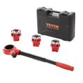 VEVOR Ratchet Pipe Threader Kit with 3 Dies, 1/2" NPT, 3/4" NPT, 1" NPT Ratcheting Pipe Threading Tool, Portable Pipe Threader Set with Storage Case for Plumbing Installation and Repair - size: 1/2" - 1”