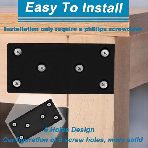 50PCS Flat Straight Brace Brackets, 4x2 Stainless Steel Joining Brackets - size: Black,4"x2"