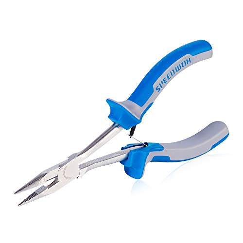 SPEEDWOX Long Reach Long Nose Pliers 6 Inches Mini Wire Cutter Side Cutting Slim Precision Fine Pliers for Hard to Reach Narrow Spaces Serrated Jaws High Leverage Reduce Efforts Non-slip Handles - style: Long Nose Pliers