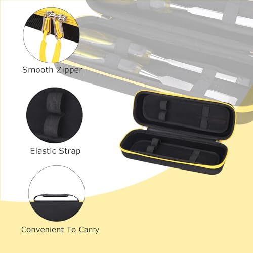 Hard Storage Case for HURRICANE/MECHEER/WFOEJEJ/WORKPRO/Milwaukee Wood Chisel Set - Travel Box Suitable for 4/8 Piece&Complete Sets of Chisels(Box for Sale) (Black & Yellow, S (4 PCS)) - size: S (4 PCS)