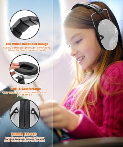 ZOHAN 032 Kids Noise Canceling Headphones - 25dB NRR Kids Ear Protection Earmuffs for School, Monster Jam, Fireworks, Travel, Air Show, Concert, Autism - Grey - color: 1pack - Grey