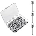 Watersay 50 Pcs Double Headed Picture Hanging Nails, Silver, Gongzi - color: Silver, style: Gongzi
