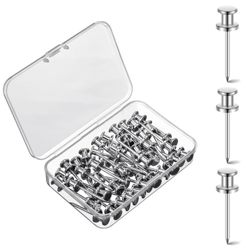 Watersay 50 Pcs Double Headed Picture Hanging Nails, Silver, Gongzi - color: Silver, style: Gongzi